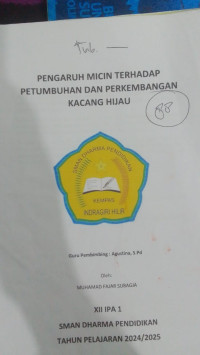 Image of Pengaruh Micin  Terhadap Pertumbuhan dan Perkembangan Tumbuhan Kacang Hijau