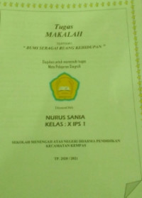 Image of TUGAS MAKALAH; bumi sebagai ruang kehidupan