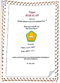 Image of Tugas Makalah ; BUMI SEBAGAI RUANG KEHIDUPAN