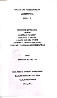 Image of PERANGKAT PEMBELAJARAN MATEMATIKA KELAS X