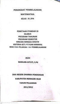 Image of PERANGKAT PEMBELAJARAN MATEMATIKA KELAS XI/IPA