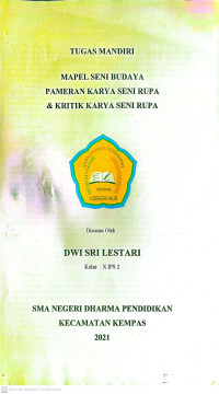 Image of tugas mandiri mapel seni budaya pameran karya seni rupa dan kritik karya seni rupa