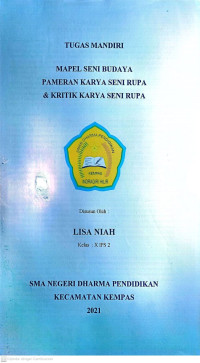 Image of tugas mandiri mapel seni budaya pameran karya seni rupa dan kritik karya seni rupa