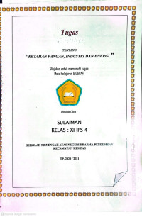 Image of TUGAS TENTANG KETAHAN PANGAN, INDUSTRI DAN ENERGI