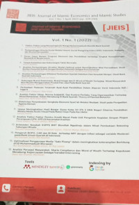 Image of JIEIS : JOURNAL OF ISLAMIC ECONOMICS AND ISLAMIC STUDIES VOL 1