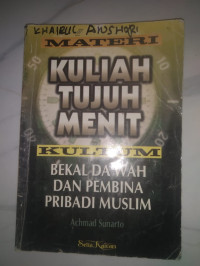 Image of Materi Kultum Bekal Da'wah dan pembina pribadi muslim